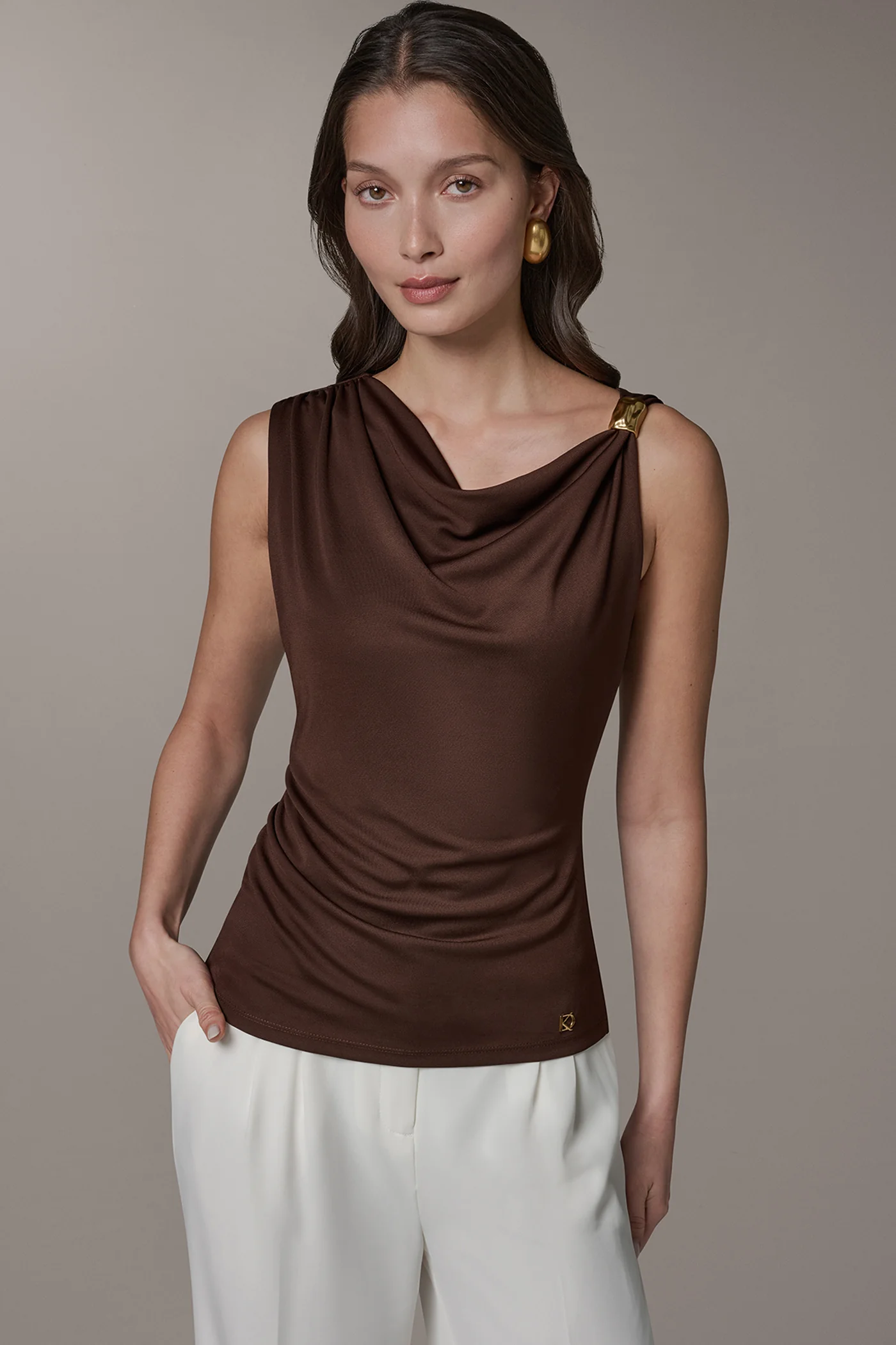 SLEEVELESS COWL-NECK TOP - VXVOV