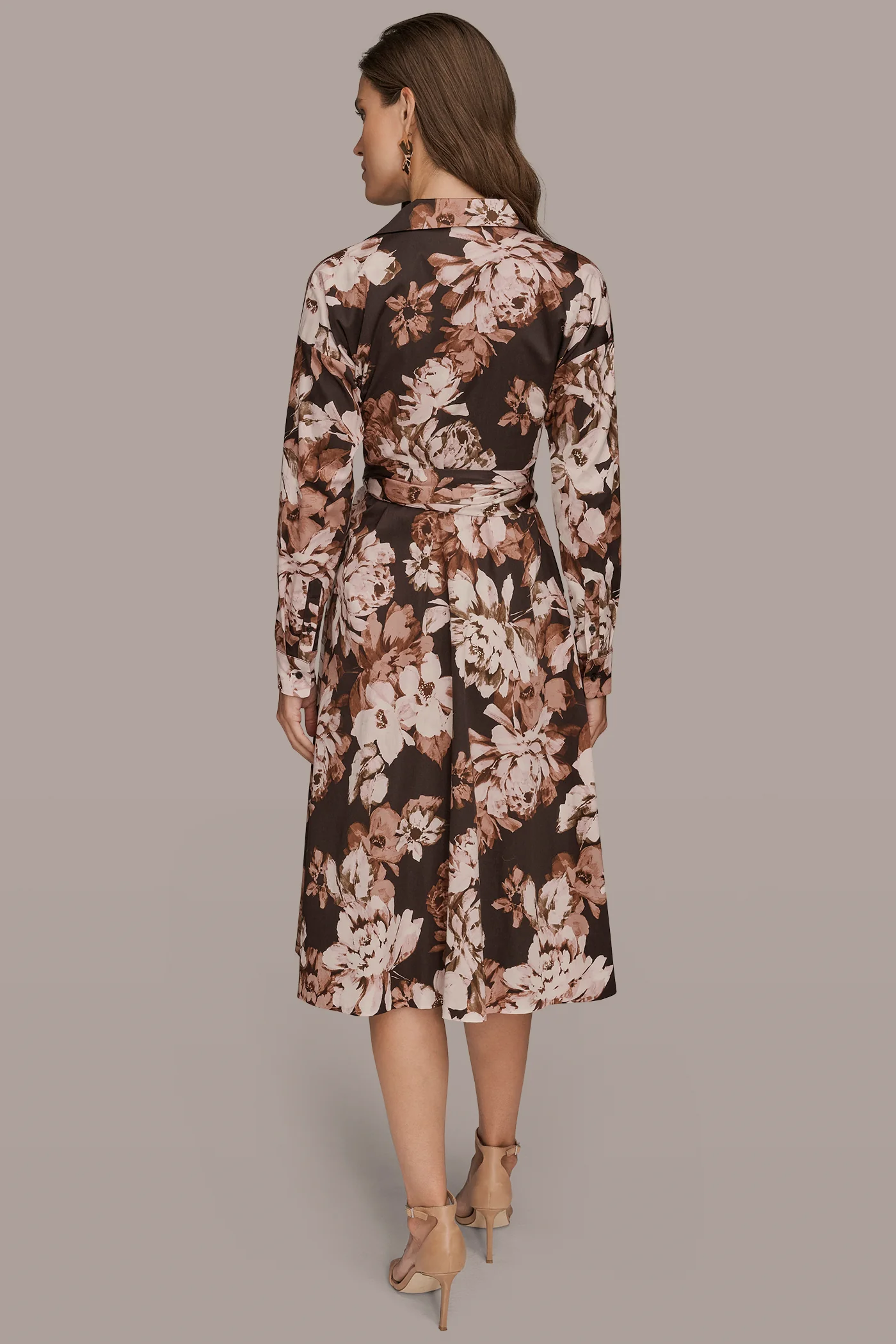 COTTON FLORAL WRAP SHIRT DRESS - VXVOV