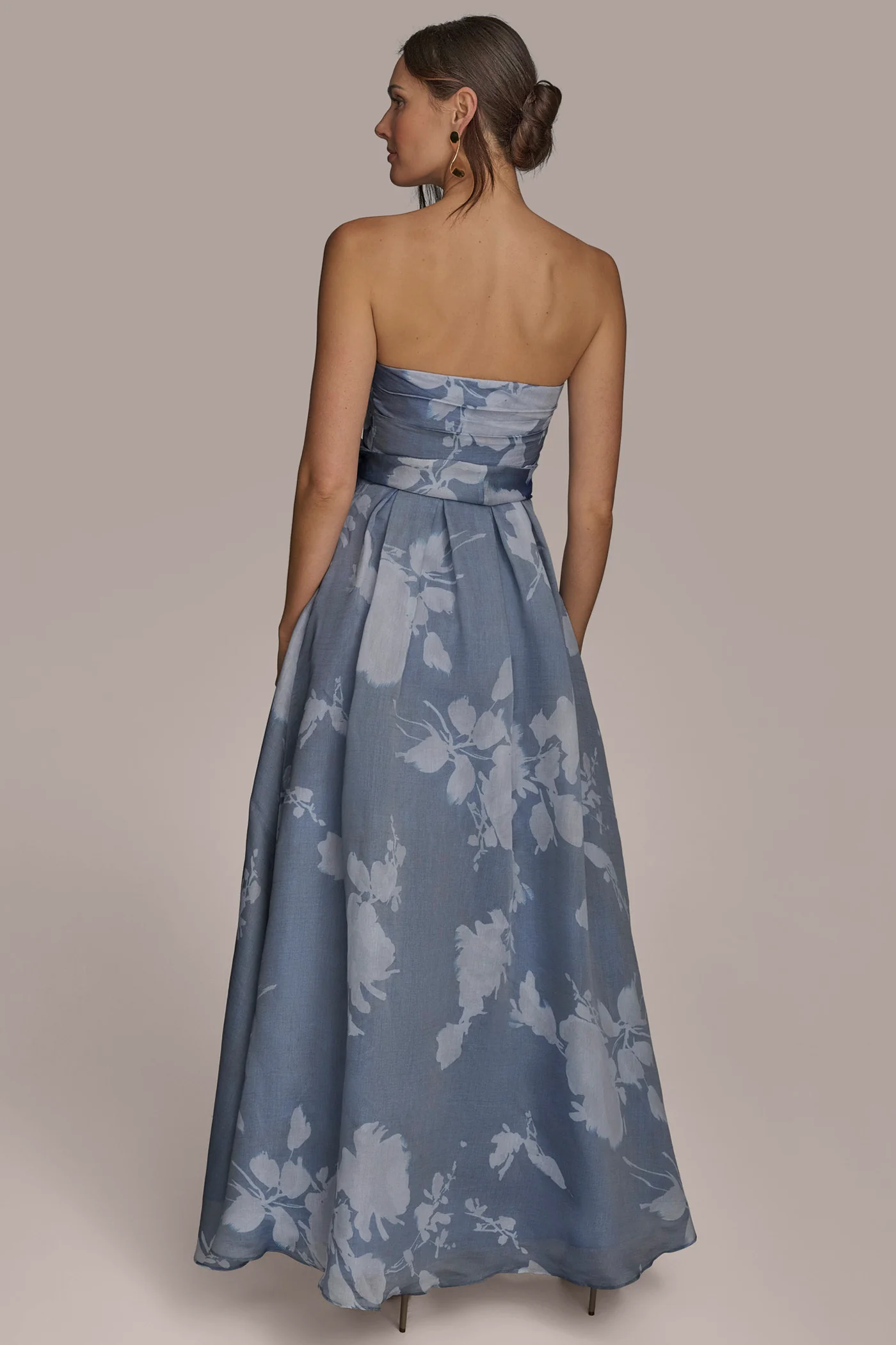ORGANZA FLORAL STRAPLESS BALL GOWN - VXVOV