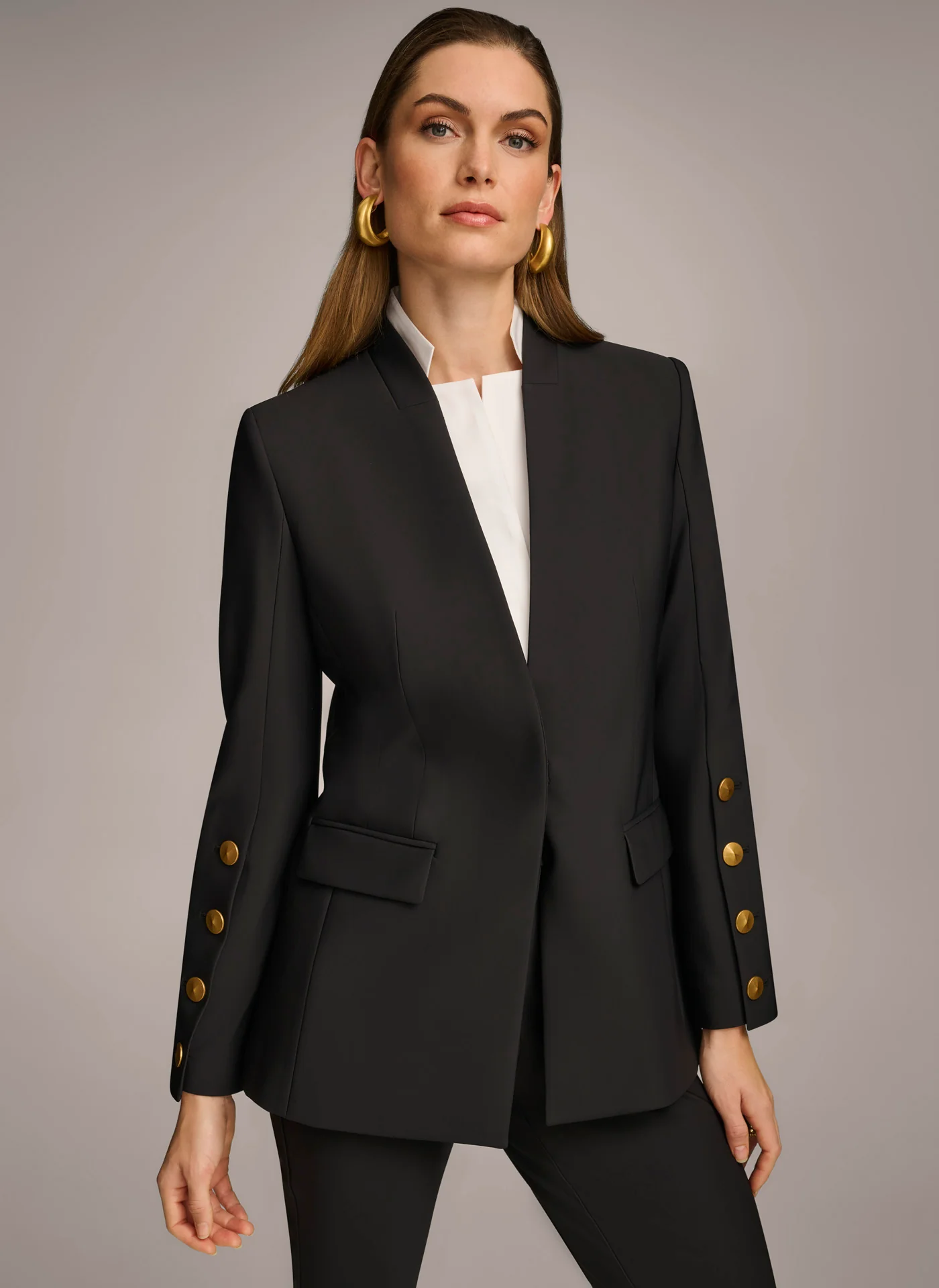 JACKET WITH BUTTON DETAILS ON SLEEVE - VXVOV