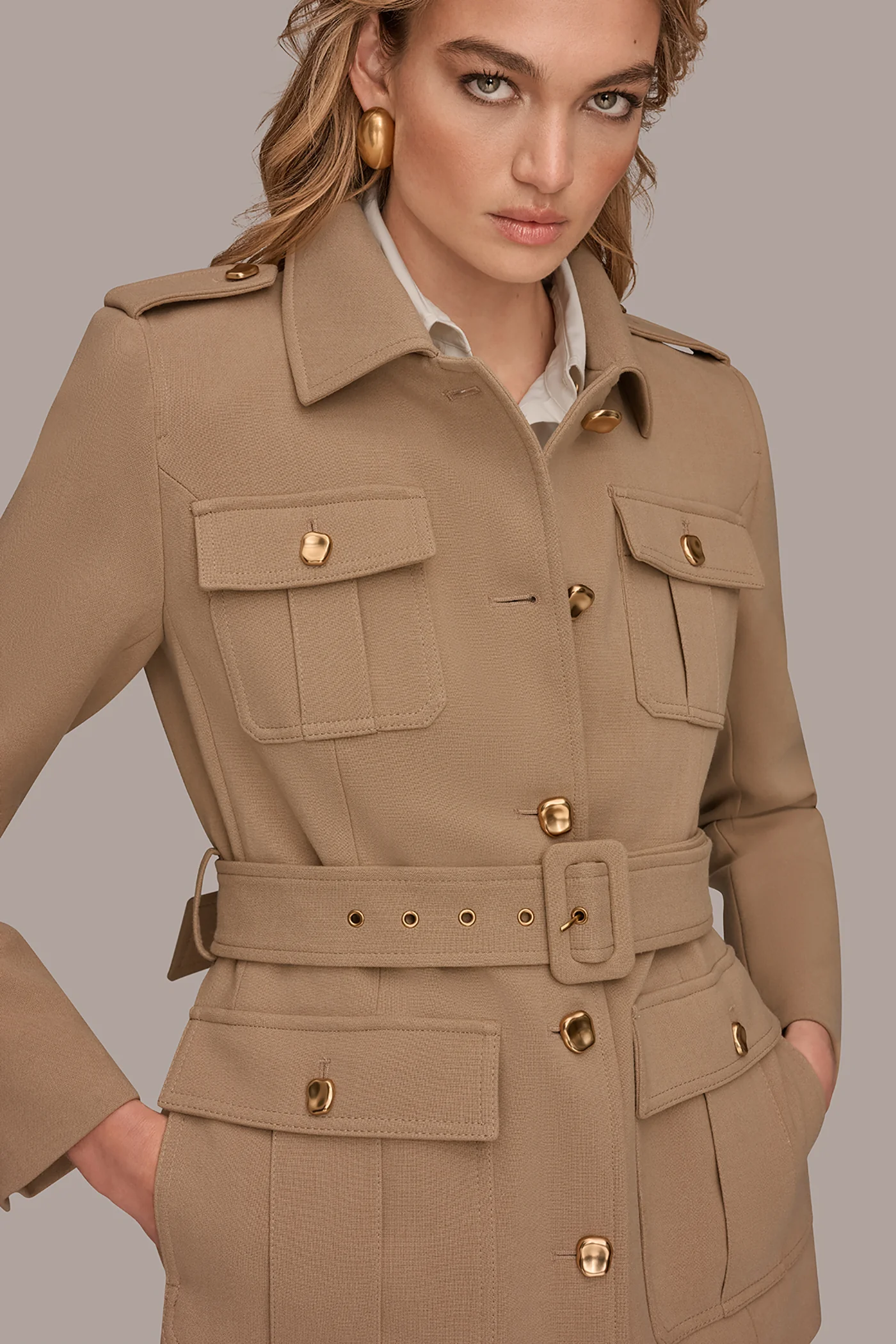 BELTED MILITARY BLAZER - VXVOV