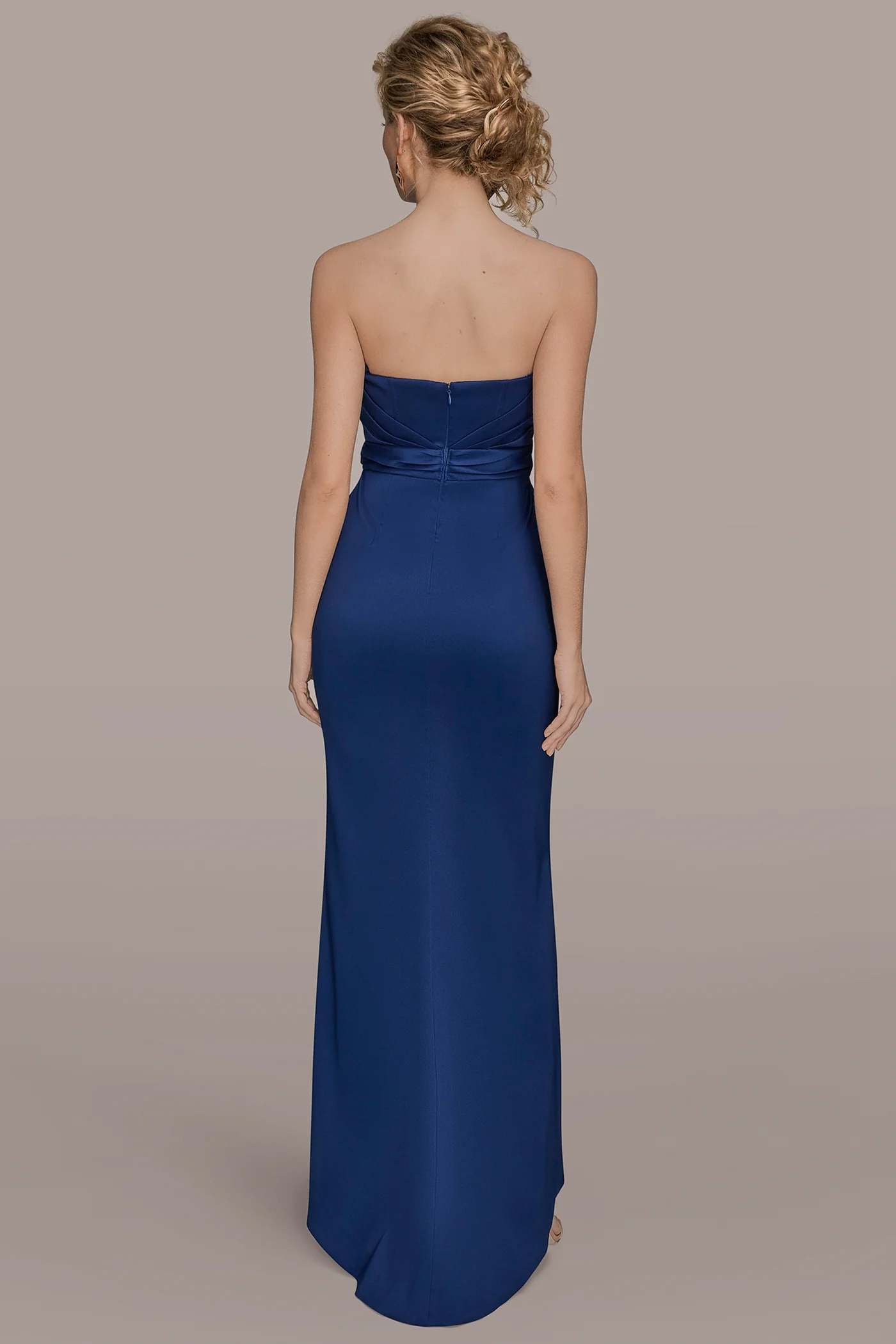 MIKADO STRAPLESS RUFFLE GOWN - VXVOV