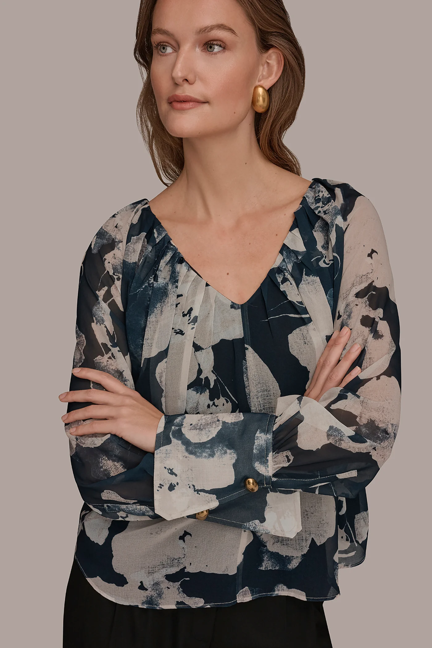 PRINTED CHIFFON TOP - VXVOV