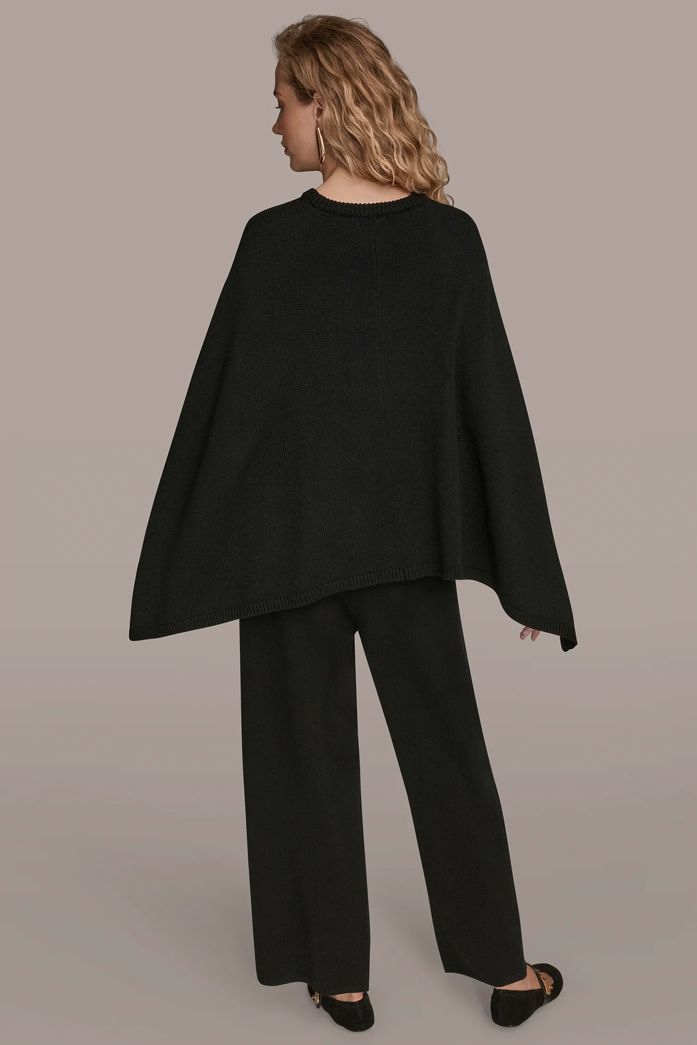 CAPE-EFFECT BUTTON SWEATER - VXVOV