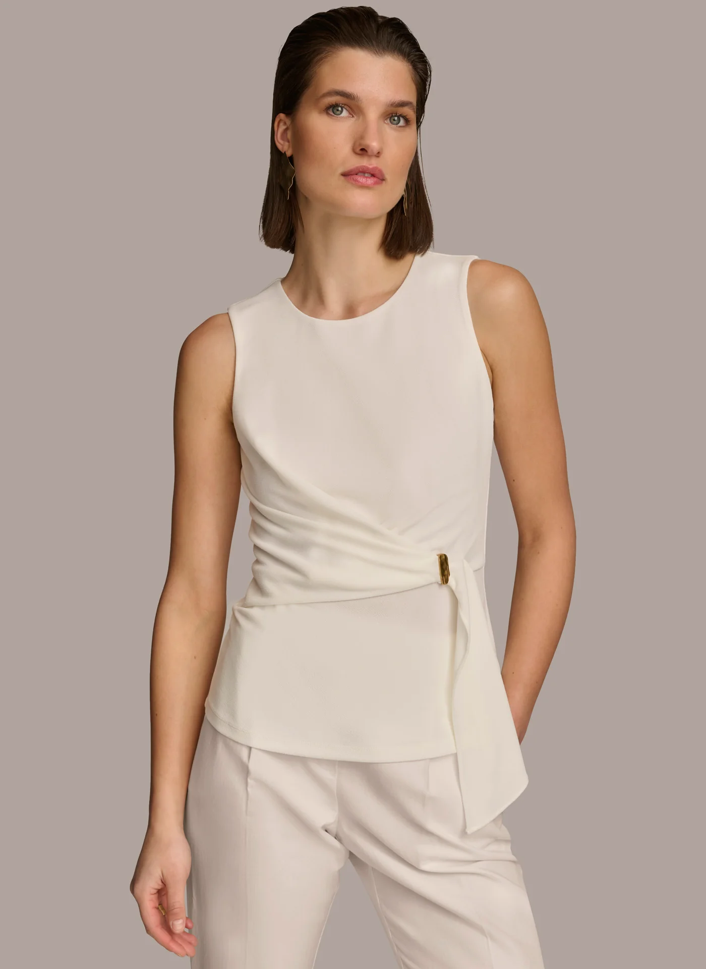 CREW NECK WRAP TOP - VXVOV