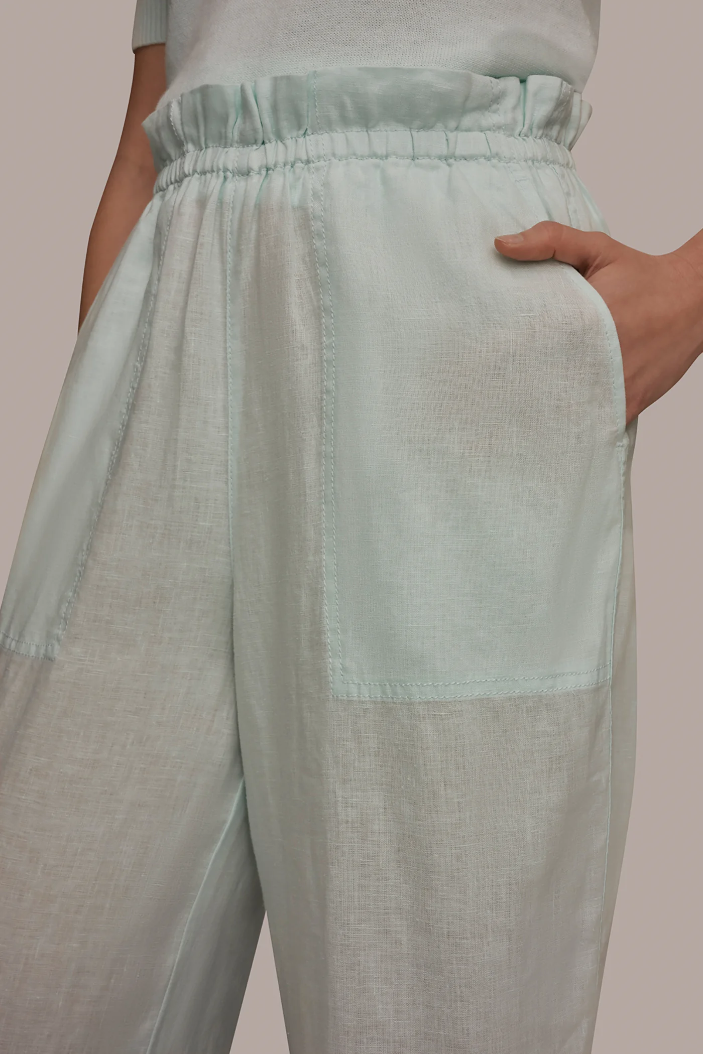 LINEN EXTRA HIGH-RISE PAPERBAG PANT - VXVOV