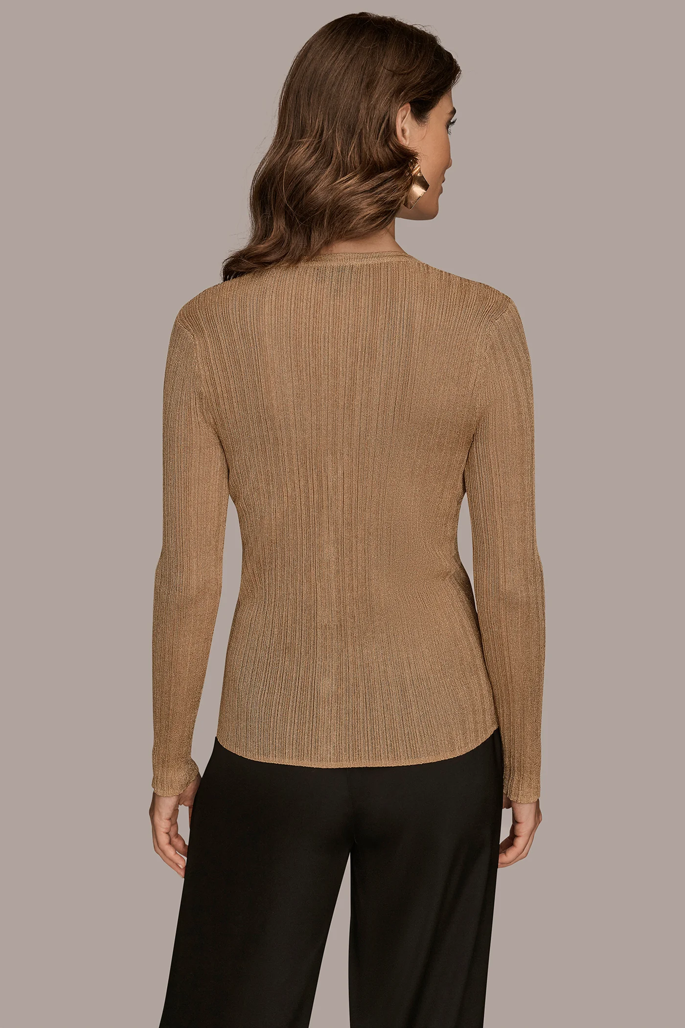 METALLIC-KNIT CARDIGAN - VXVOV