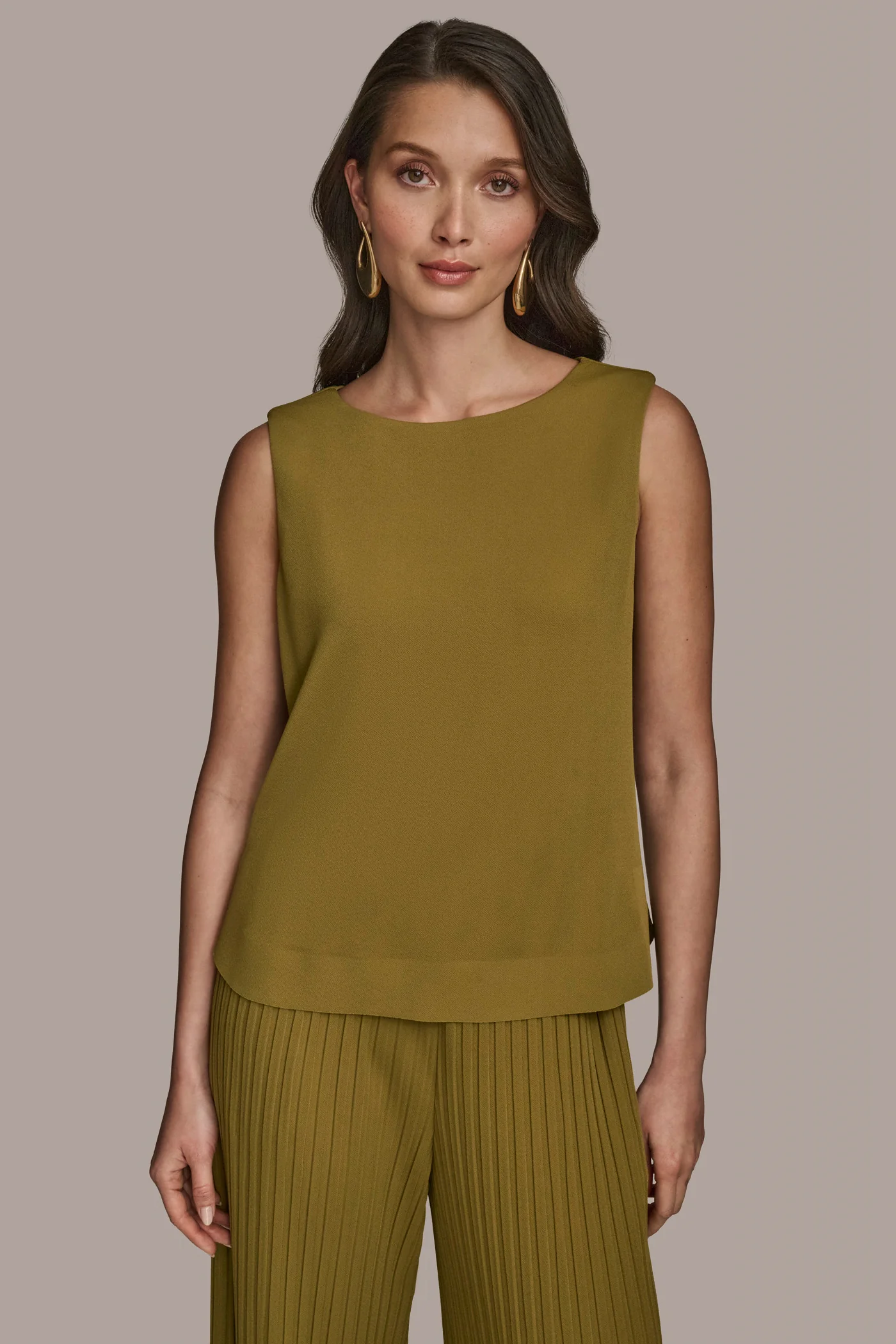 COWL NECK EMBELLISHED TANK - VXVOV